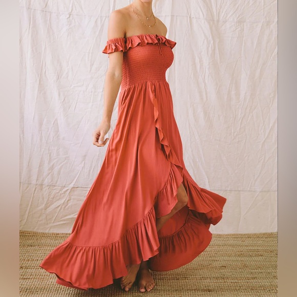 ROVE Byron Bay UDAIPUR Dress - Orange / Coral Ecovero Size S Long Maxi NWT - Picture 3 of 16